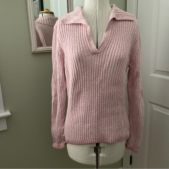 TOMMY HILFIGER KNITTED PINK SWEATER, SIZE: L - Picture 1 of 11